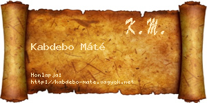 Kabdebo Máté névjegykártya